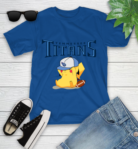 NFL Pikachu Football Tennessee Titans Youth T-Shirt 9