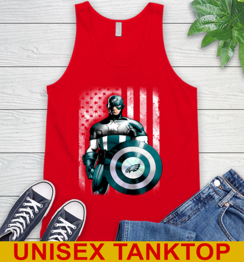 Philadelphia Eagles NFL Football Captain America Marvel Avengers American Flag Shirt Tank Top 5