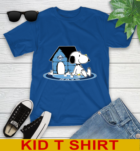 MLB Baseball Tampa Bay Rays Snoopy The Peanuts Movie Shirt Youth T-Shirt 9