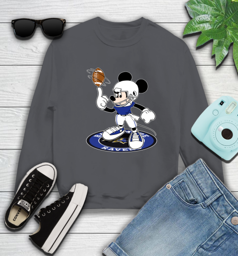 NFL Football Baltimore Ravens Cheerful Mickey Disney Shirt Sweatshirt 6