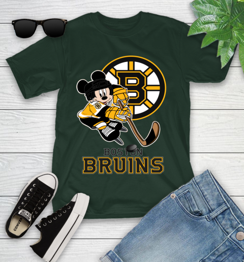 NHL Boston Bruins Mickey Mouse Disney Hockey T Shirt Youth T-Shirt 5