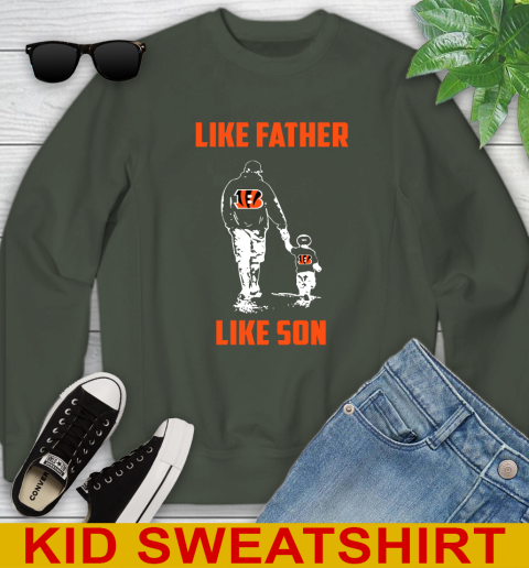 Cincinnati Bengals NFL Football Like Father Like Son Sports Youth Sweatshirt 8