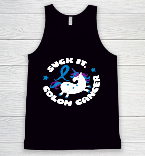 Colon Cancer Shirt Suck It Colon Cancer Funny Unicorn Gift Tank Top