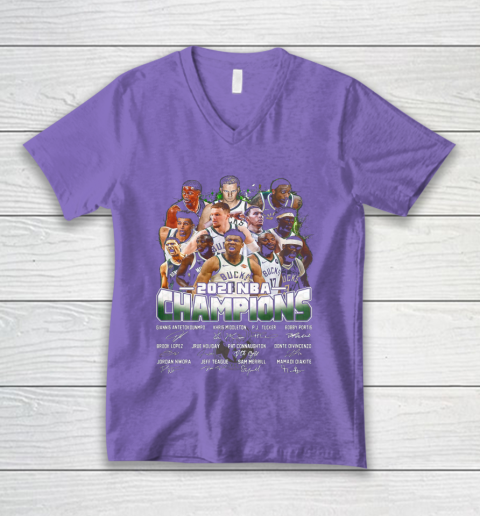 Milwaukee Bucks Championship shirt Milwaukee Basketball Bucks Finals 2021 V-Neck T-Shirt 8