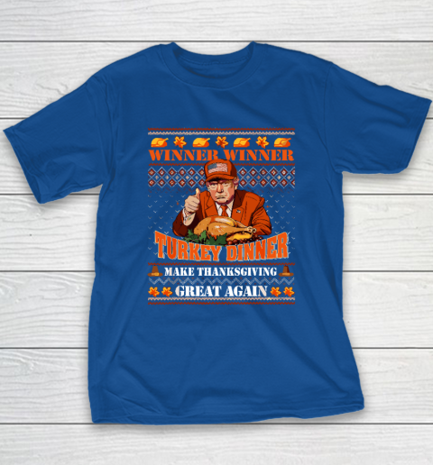 Trump Winner Funny Winner Turkey Dinner Thanksgiving Ugly Youth T-Shirt 6