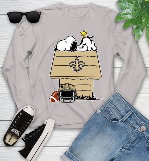 New Orleans Saints NFL Football Snoopy Woodstock The Peanuts Movie Youth Long Sleeve 12