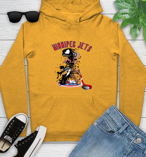 NHL Winnipeg Jets Hockey Venom Groot Guardians Of The Galaxy Youth Hoodie 3