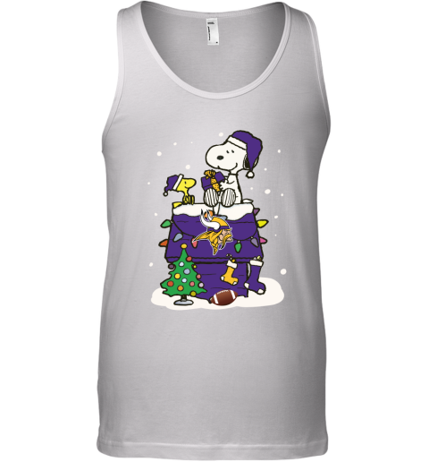 A Happy Christmas With Minnesota Vikings Snoopy Tank Top