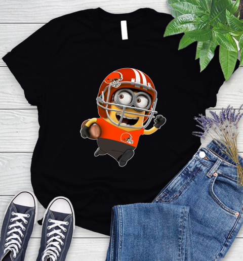 NFL Cleveland Browns Minions Disney Football Sports Women's T-Shirt 2