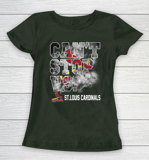 MLB St.Louis Cardinals Baseball Can't Stop Vs Cardinals Women's T-Shirt 4