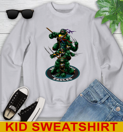 NFL Football Philadelphia Eagles Teenage Mutant Ninja Turtles Shirt Youth Sweatshirt 4