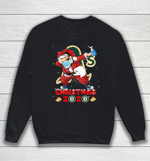 Oakland Athletics Funny Santa Claus Dabbing Christmas 2020 MLB Sweatshirt