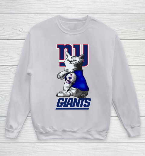 NFL Football My Cat Loves New York Giants Youth Sweatshirt 3