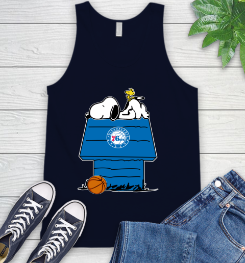Philadelphia 76ers NBA Basketball Snoopy Woodstock The Peanuts Movie Tank Top 3