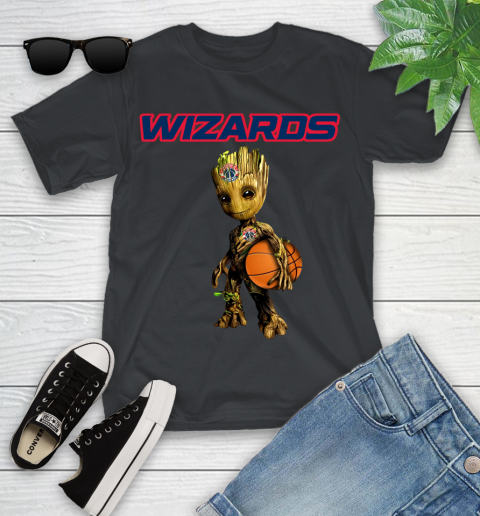 Washington Wizards NBA Basketball Groot Marvel Guardians Of The Galaxy Youth T-Shirt 2