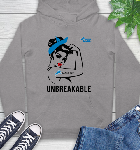 NFL Detroit Lions Girl Unbreakable Football Sports Hoodie 4