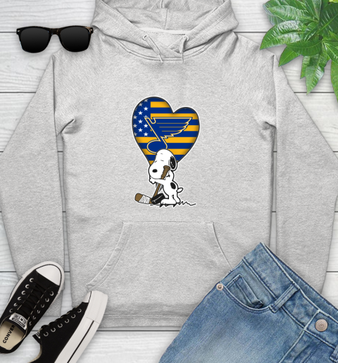 St.Louis Blues NHL Hockey The Peanuts Movie Adorable Snoopy Youth Hoodie
