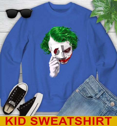Portland Trail Blazers NBA Basketball Joker Card Shirt Youth Sweatshirt 6