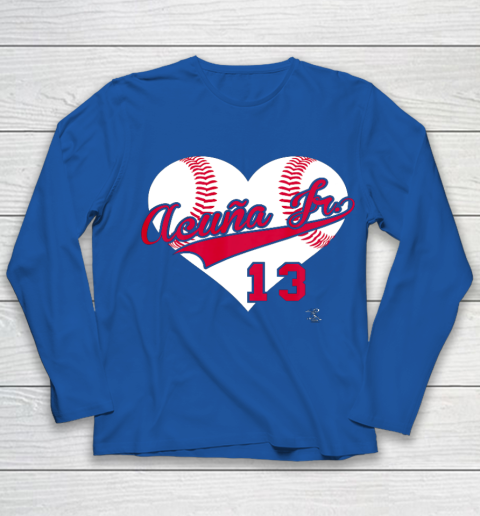 Ronald Acuna Jr Baseball Heart Gameday Youth Long Sleeve 7