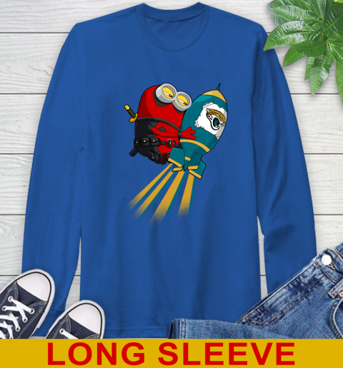 NFL Football Jacksonville Jaguars Deadpool Minion Marvel Shirt Long Sleeve T-Shirt 11
