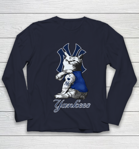 MLB Baseball My Cat Loves New York Yankees Youth Long Sleeve 2