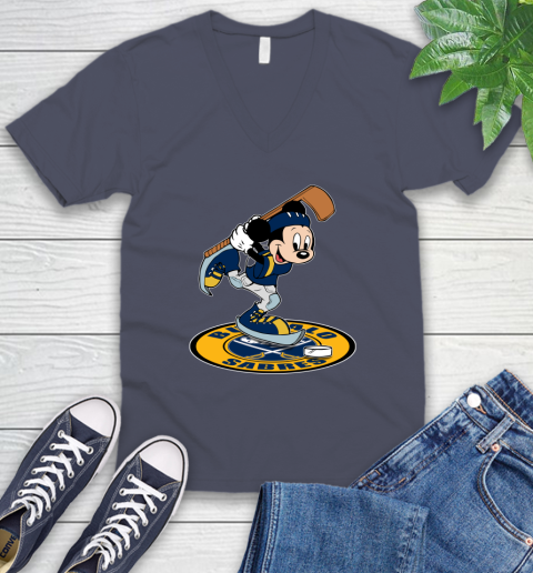 NHL Hockey Buffalo Sabres Cheerful Mickey Disney Shirt V-Neck T-Shirt 8