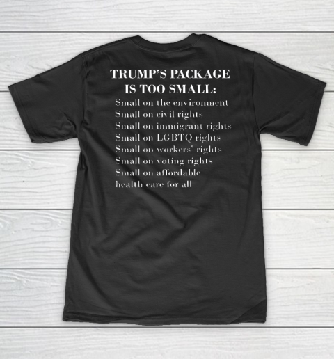 Trump Too Small (Print on front and back) V-Neck T-Shirt 7