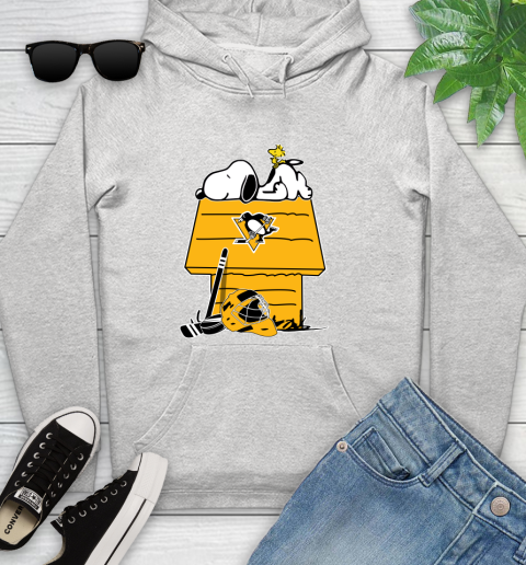 Pittsburgh Penguins NHL Hockey Snoopy Woodstock The Peanuts Movie Youth Hoodie