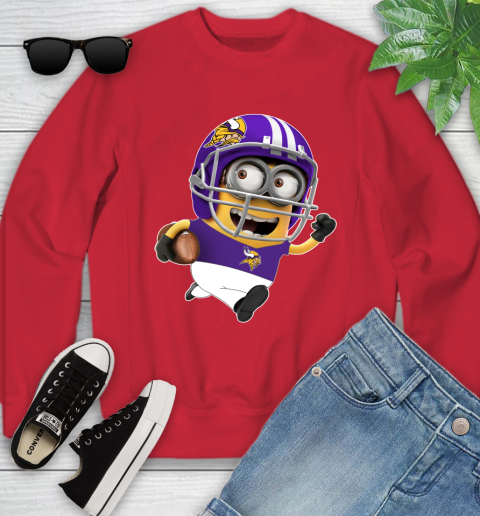 NFL Minnesota Vikings Minions Disney Football Sports Youth Sweatshirt 9