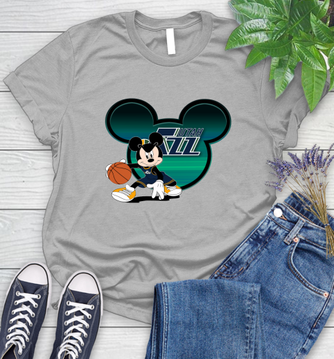NBA Utah Jazz Mickey Mouse Disney Basketball Women's T-Shirt 5