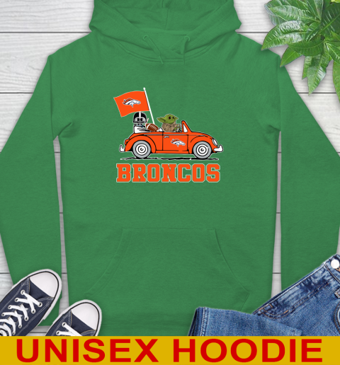 NFL Football Denver Broncos Darth Vader Baby Yoda Driving Star Wars Shirt Hoodie 8
