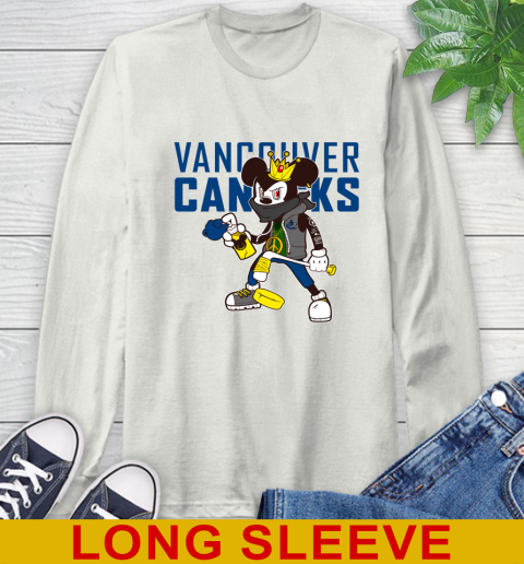 Vancouver Canucks NHL Hockey Mickey Peace Sign Sports Long Sleeve T-Shirt 12