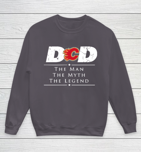 Calgary Flames NHL Ice Hockey Dad The Man The Myth The Legend Youth Sweatshirt 5