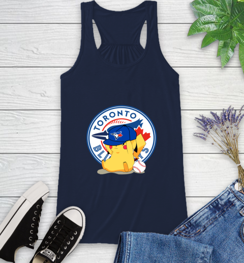 MLB Pikachu Baseball Sports Toronto Blue Jays Racerback Tank 12