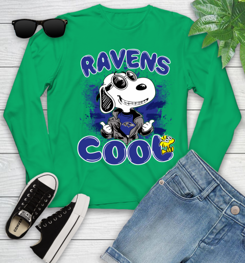 NFL Football Baltimore Ravens Cool Snoopy Shirt Youth Long Sleeve 6