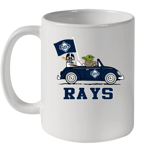 MLB Baseball Tampa Bay Rays Darth Vader Baby Yoda Driving Star Wars Shirt Ceramic Mug 11oz