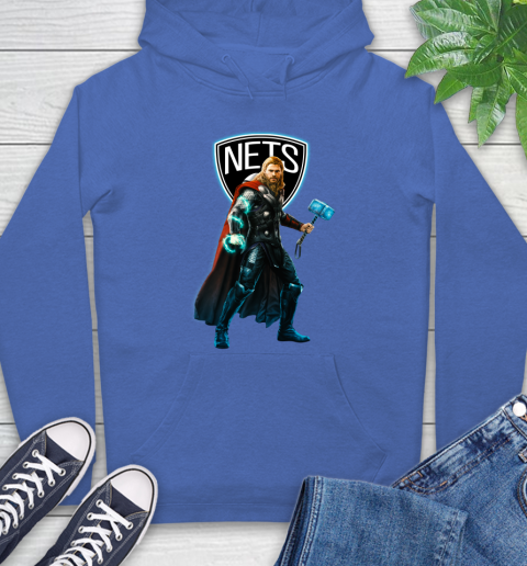 NBA Thor Avengers Endgame Basketball Brooklyn Nets Hoodie 9