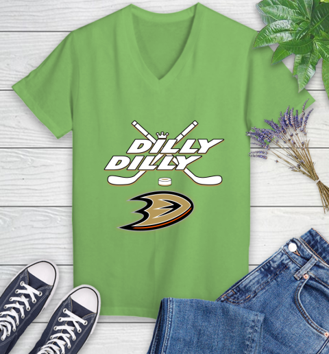 NHL Anaheim Ducks Dilly Dilly Hockey Sports Women's V-Neck T-Shirt 11
