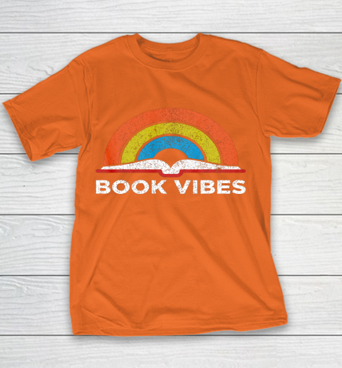 Reading Rainbow t shirt Vintage Retro Book Vibes Rainbow Gift for Reading Lovers Youth T-Shirt 4