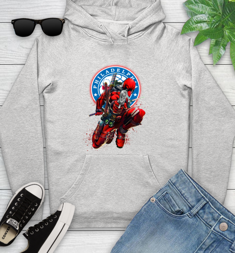 NBA Deadpool Marvel Comics Sports Basketball Philadelphia 76ers Youth Hoodie