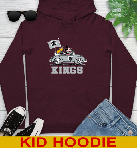 NHL Hockey Los Angeles Kings Pluto Mickey Driving Disney Shirt Youth Hoodie 7