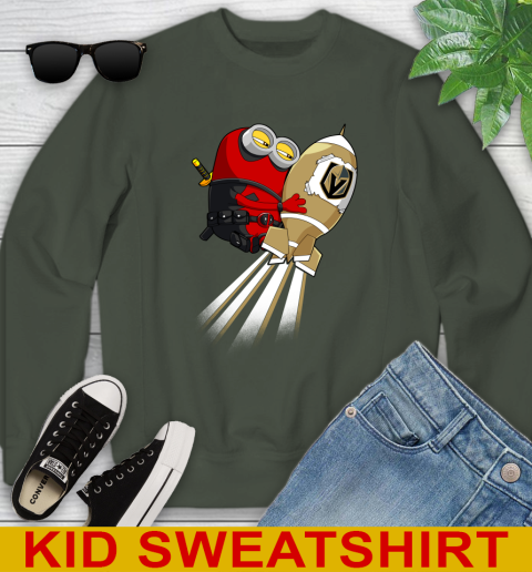 NHL Hockey Vegas Golden Knights Deadpool Minion Marvel Shirt Youth Sweatshirt 8