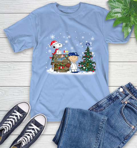 MLB Los Angeles Dodgers Snoopy Charlie Brown Christmas Baseball Commissioner's Trophy T-Shirt 12