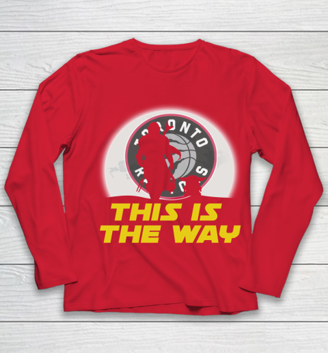 Toronto Raptors NBA Basketball Star Wars Yoda And Mandalorian This Is The Way Youth Long Sleeve 8