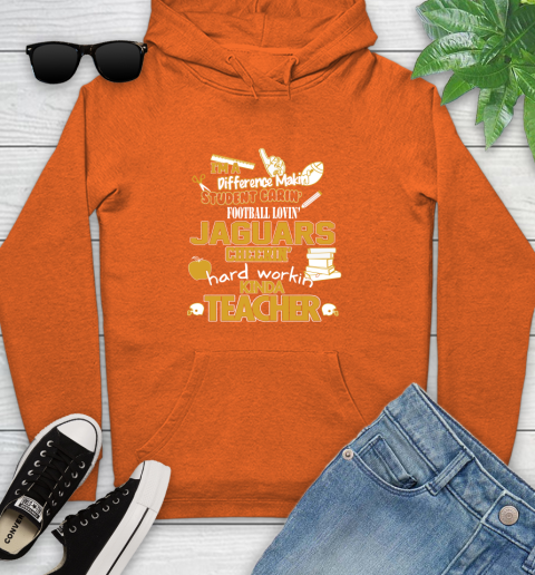 Jacksonville Jaguars NFL I'm A Difference Making Student Caring Football Loving Kinda Teacher Youth Hoodie 4