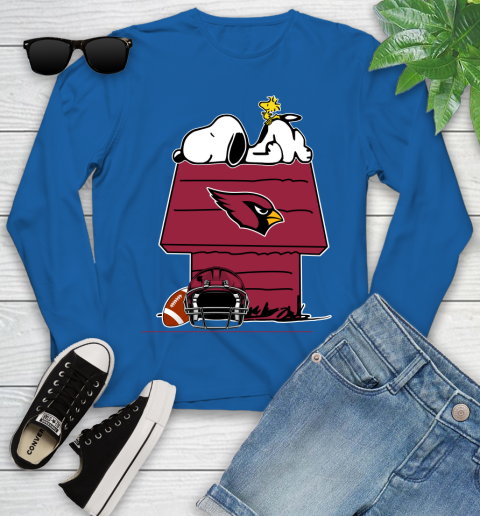 Arizona Cardinals NFL Football Snoopy Woodstock The Peanuts Movie Youth Long Sleeve 9