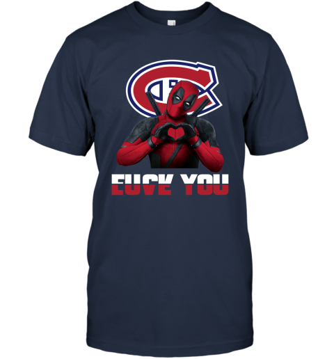 NHL Montreal Canadiens Deadpool Love You Fuck You Hockey Sports qWkH9oQyr7S classic t shirt 2 95 151514 front navy