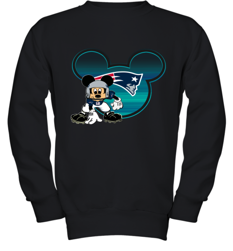 NFL New England Patriots Mickey Mouse Disney Football T Shirt MtJWpwJrNKM youth sweatshirt 47 95 151514 front black