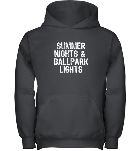 Summer Nights And Ballpark Lights Baseball Softball Youth Hoodie
