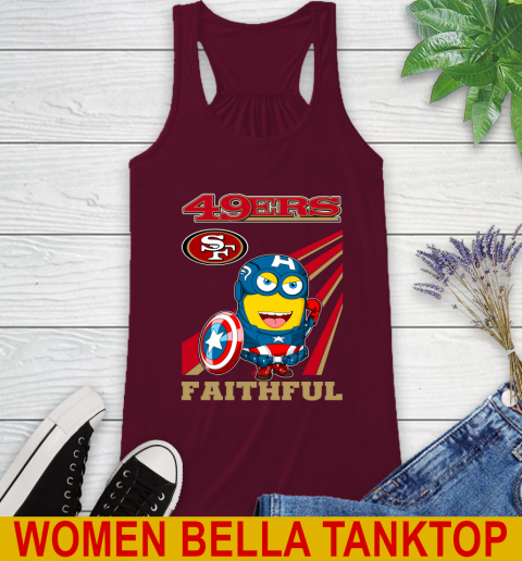NFL Football San Francisco 49ers Captain America Marvel Avengers Minion Faithful Shirt Racerback Tank 2